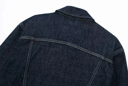 HH Women Denim Set Crop Jacket Wide Leg Jeans Vintage 2 Piece Outfit