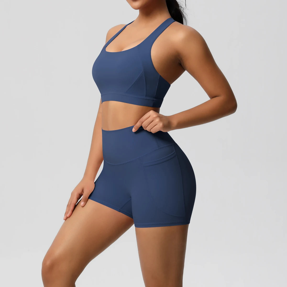 2 Piece Cross Fit Set Women | Pocket Leggings Gym Outfit