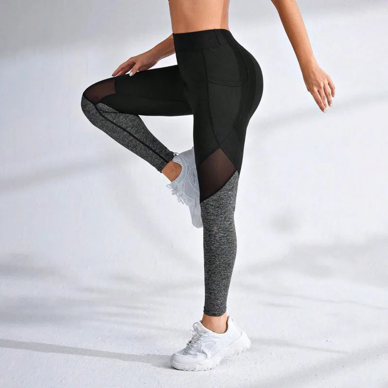 Sculpt & Flow Leggings - Black/Grey Mesh