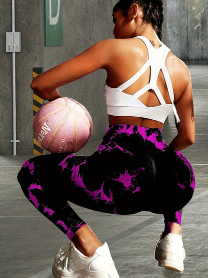 Contour Fit Leggings - Seamless Tie Dye