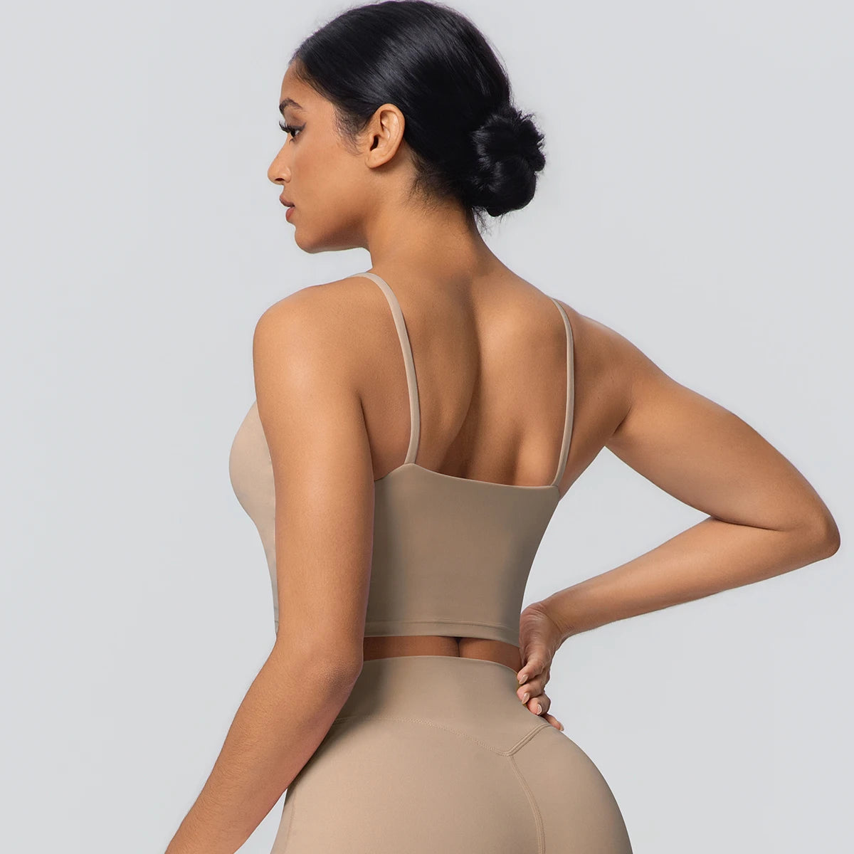 Women Backless Sports Bra Naked Feel Yoga Gym Workout Padded Top