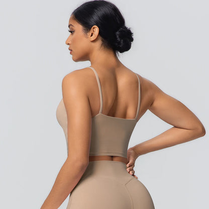 Women Backless Sports Bra Naked Feel Yoga Gym Workout Padded Top