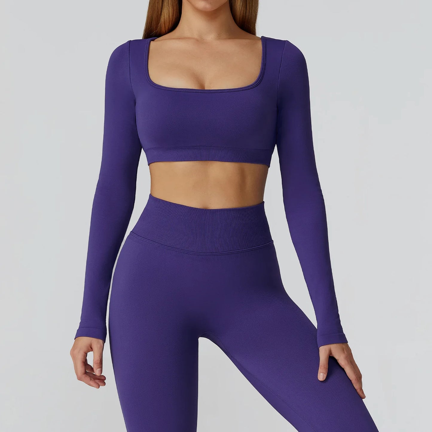 Women’s Gym Yoga Top | Square Neck Backless Fitness Outfit
