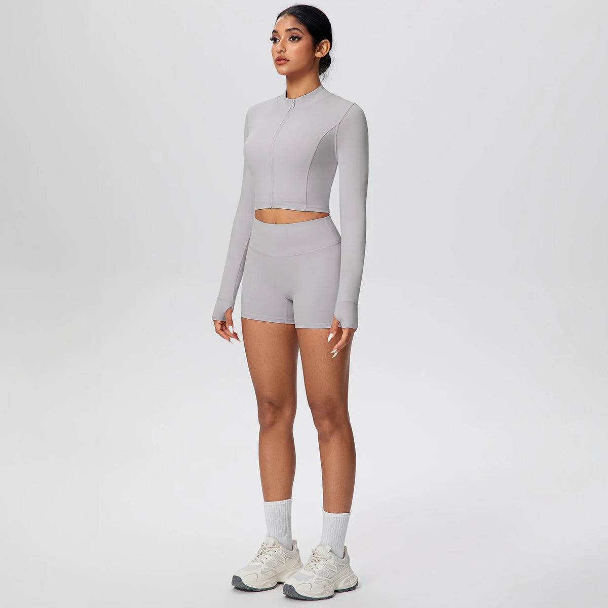 Women Yoga Set Quick Dry | Zipper Top Leggings Set