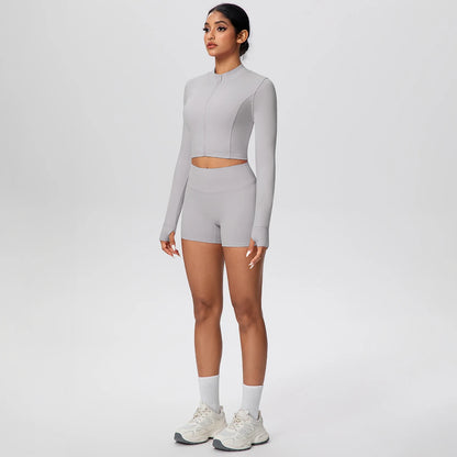 Women Yoga Set Quick Dry | Zipper Top Leggings Set