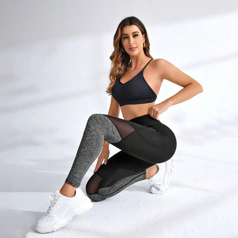 Sculpt & Flow Leggings - Black/Grey Mesh
