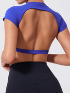 Hearuisavy Sports Top | Backless Yoga Crop Activewear