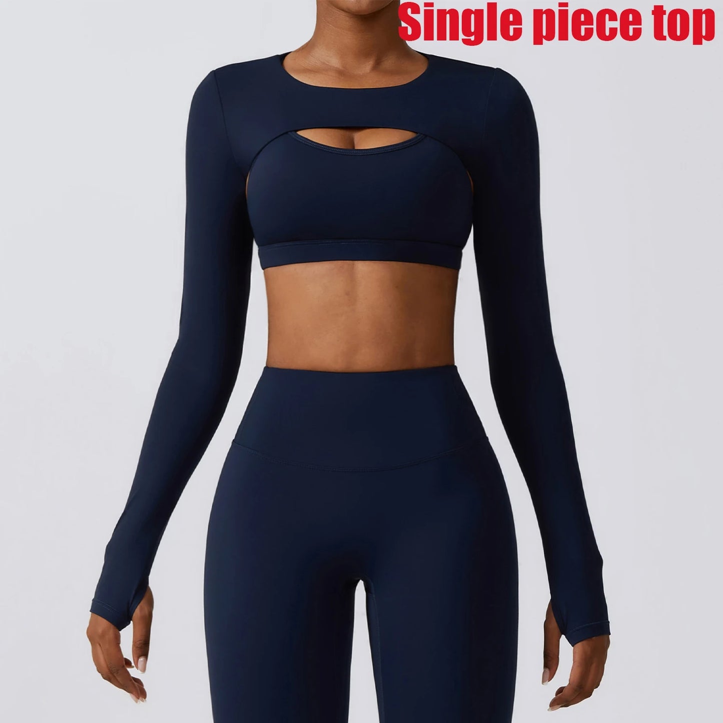 Womens Long Sleeve Gym Top Crop Yoga Shirt Quick Dry Fitness Sports
