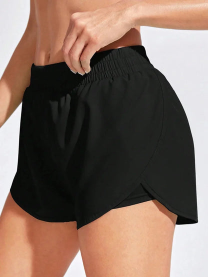 Women Running Yoga Shorts High Waist Gym Workout Fitness Shorts