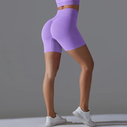 Womens High Waist Seamless Yoga Gym Shorts Running Fitness Workout Shorts