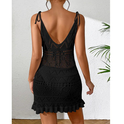 Women’s Backless Summer Beach Dress Knitted Sleeveless Cover Up