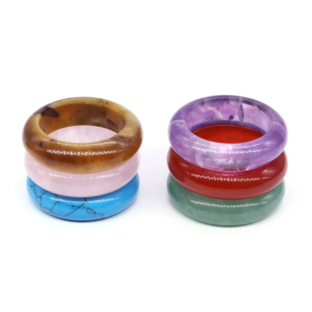 Crystal Rings – Natural Stone Reiki Healing Gem  Fashion Bridal Wedding Women Love Rings | Jewelry Accessories & Valentine’s Day Gift