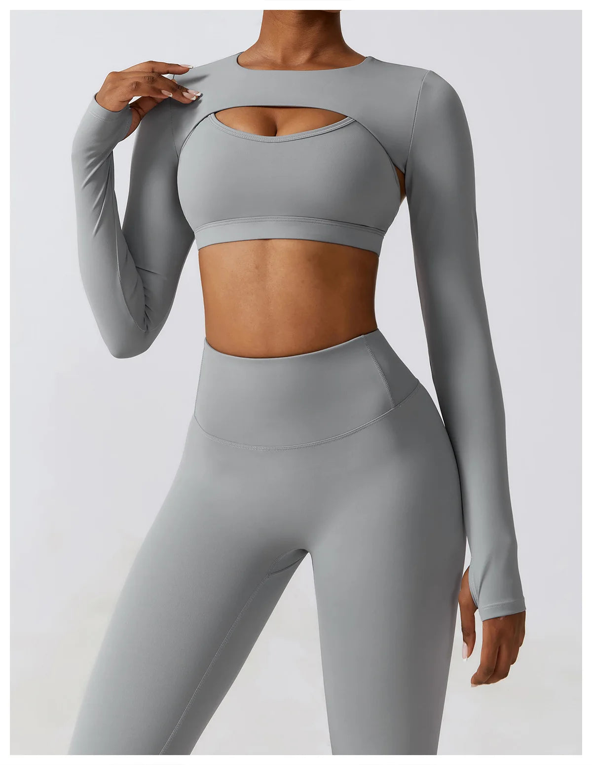 Womens Long Sleeve Gym Top Crop Yoga Shirt Quick Dry Fitness Sports
