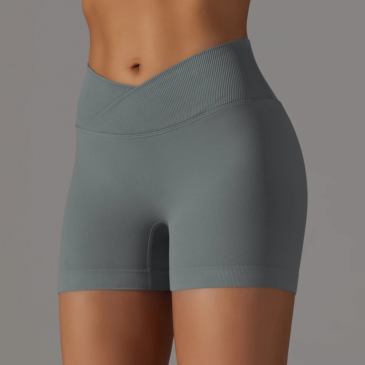Womens High Waist Gym Running Shorts Seamless Scrunch Butt Fitness Workout