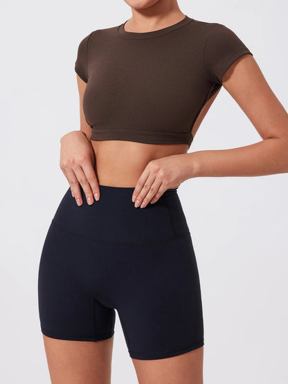 Ladies Sports Top | Backless Yoga Crop Activewear