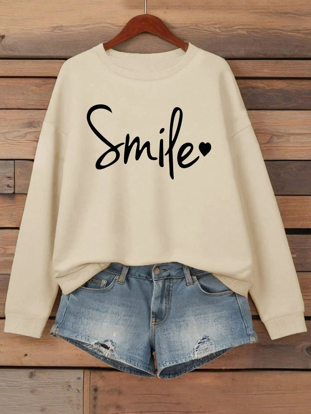Women’s Casual Fleece Hoodie Smileprints Warm Winter Crewneck Top
