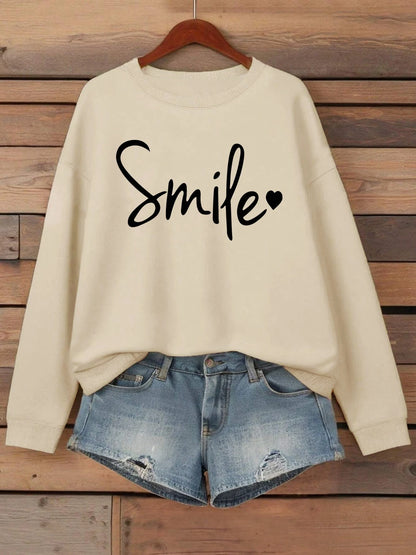 Women’s Casual Fleece Hoodie Smileprints Warm Winter Crewneck Top
