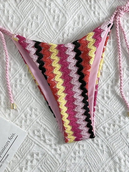 Laguna Isla - Stripey Crochet Bikini
