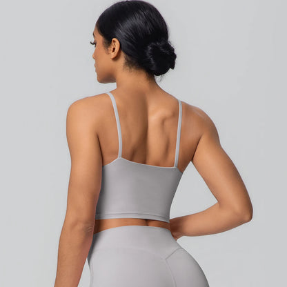 Women Backless Sports Bra Naked Feel Yoga Gym Workout Padded Top