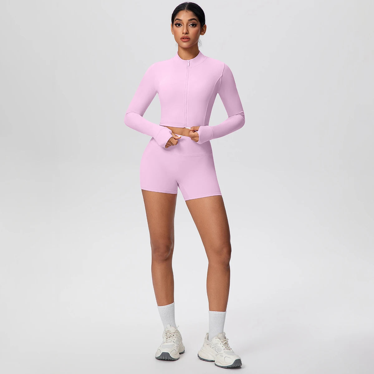 Women Yoga Set Quick Dry | Zipper Top Leggings Set