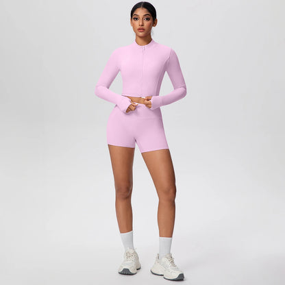 Women Yoga Set Quick Dry | Zipper Top Leggings Set