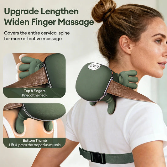 Bionic Finger Neck Massager Cervical Pillow Shoulder Massager Trapezius Shiatsu Kneading Muscle Body Leg Relax Massage Pillow