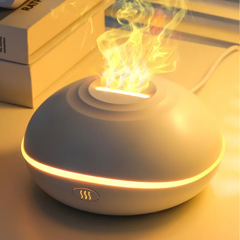 200ML Aroma Diffuser Essential Oil Lamp – Portable USB Design  Air Humidifier with Color Flame Night Light
