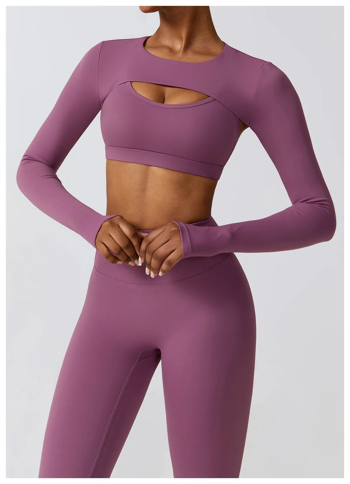 Womens Long Sleeve Gym Top Crop Yoga Shirt Quick Dry Fitness Sports