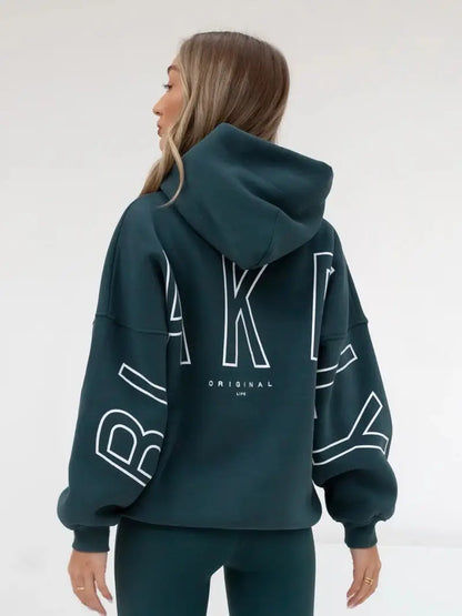 Womans Oversized Hip Hop Hoodie Printed Streetwear Sweatshirt Top