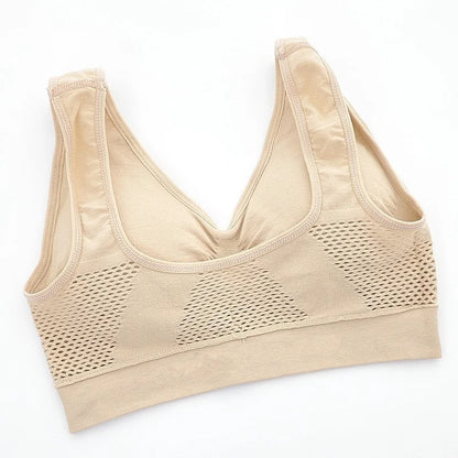 Womens Sports Bra Vest Breathable Padded Shockproof Gym Running Fitness Top