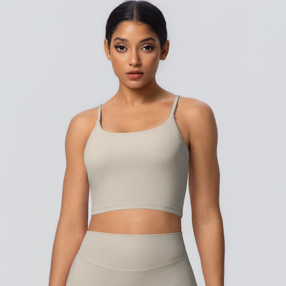 Women Backless Sports Bra Naked Feel Yoga Gym Workout Padded Top