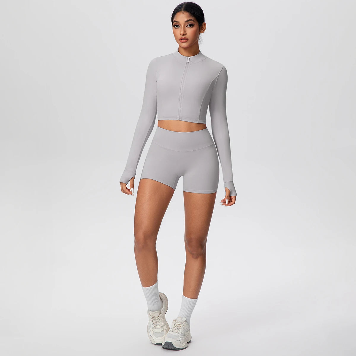 Women Yoga Set Quick Dry | Zipper Top Leggings Set