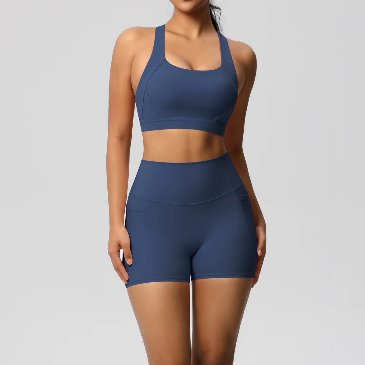 2 Piece Cross Fit Set Women | Pocket Leggings Gym Outfit