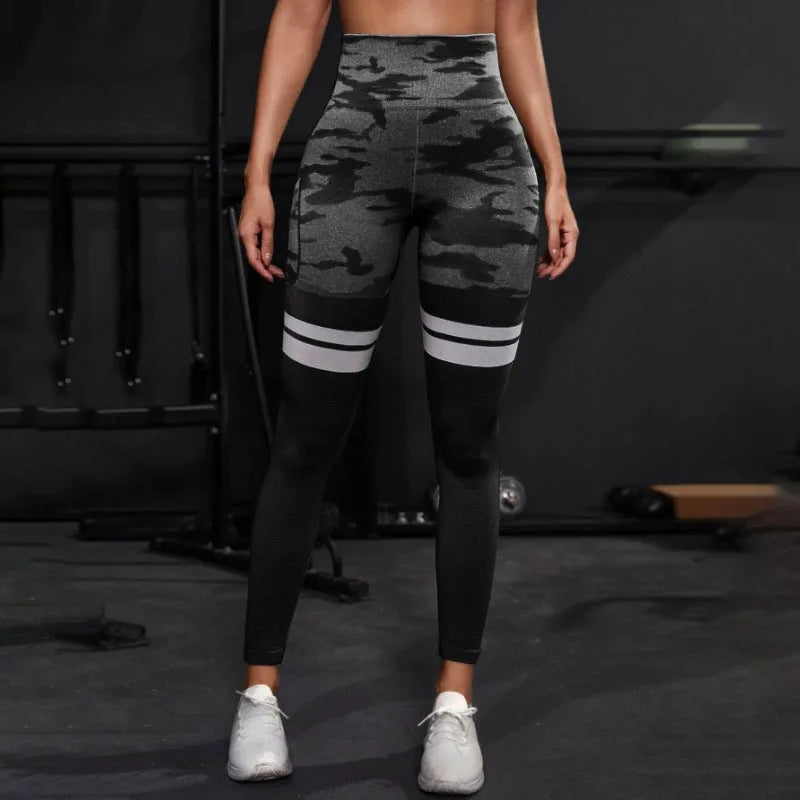 Second Skin Leggings - Stripe Black Camo