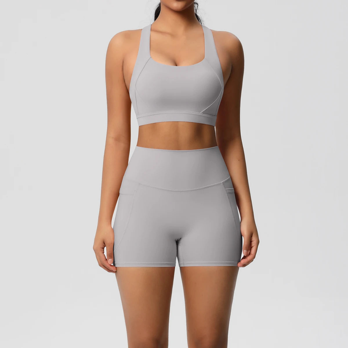 2 Piece Cross Fit Set Women | Pocket Leggings Gym Outfit