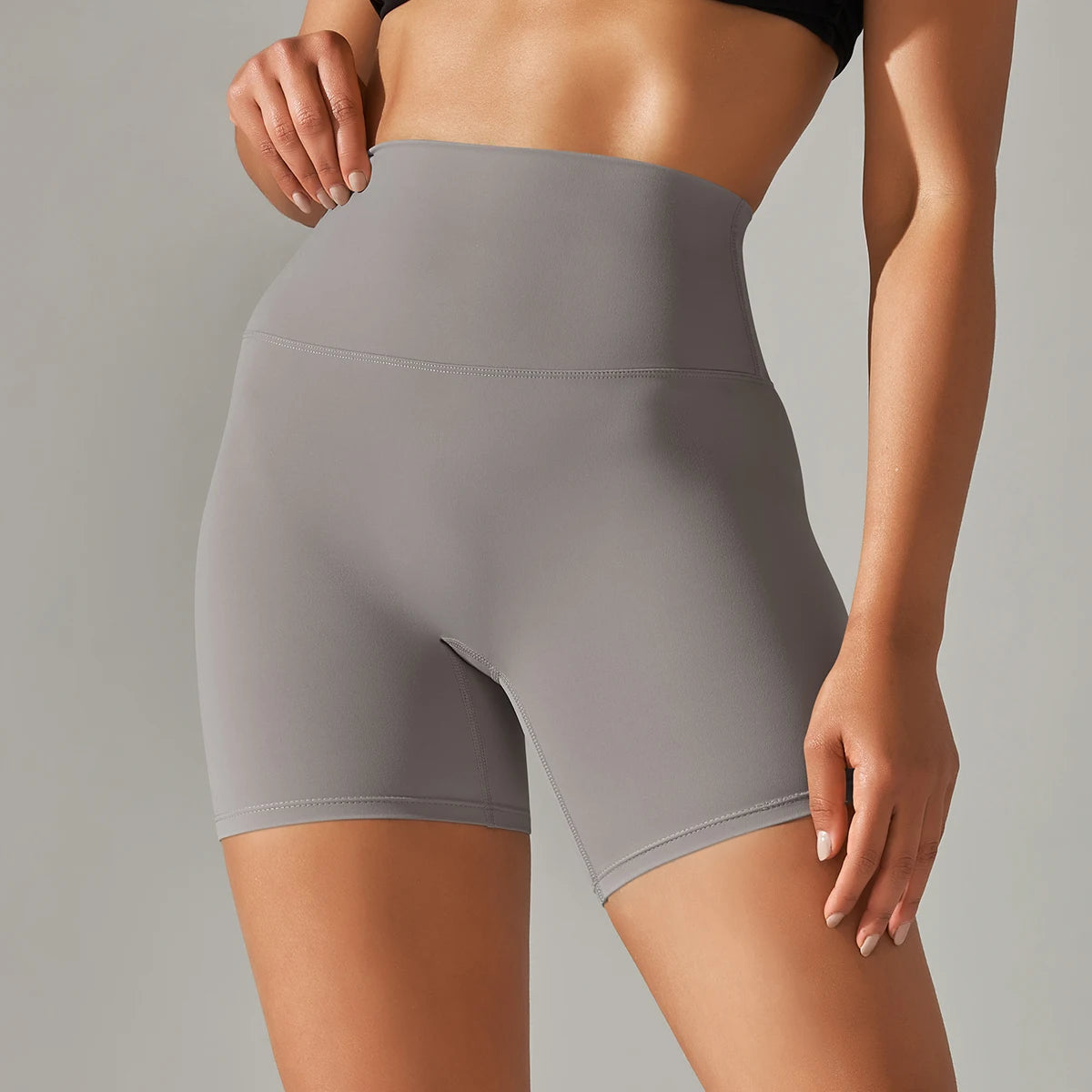 Women High Waist Yoga Shorts Squat Proof Gym Workout Fitness Cycling Shorts