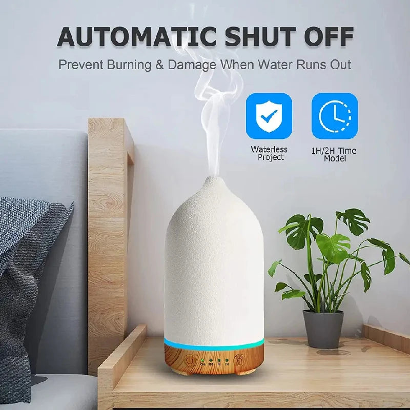 Ceramic Essential Oil Diffuser 100ML | Ultrasonic Aromatherapy Humidifier