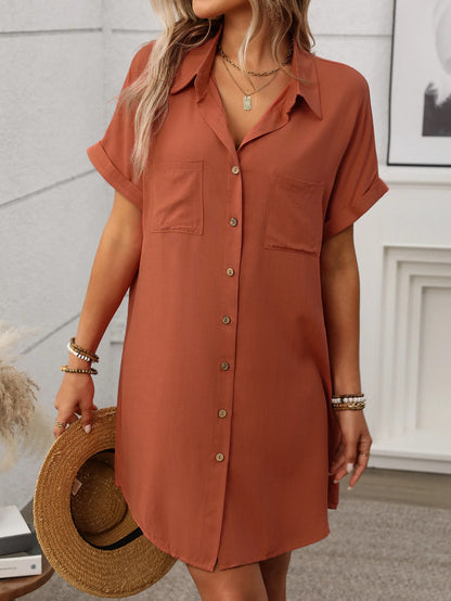 Womens Striped Shirt Dress Cotton Linen Midi Summer Casual Beach Dress
