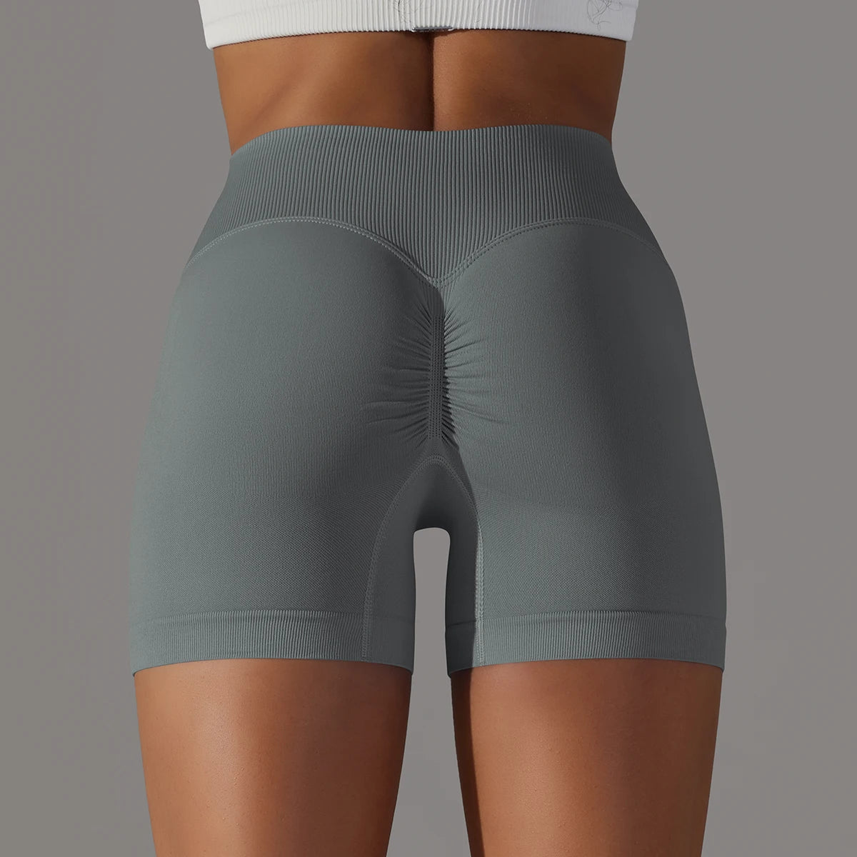 Womens High Waist Gym Running Shorts Seamless Scrunch Butt Fitness Workout