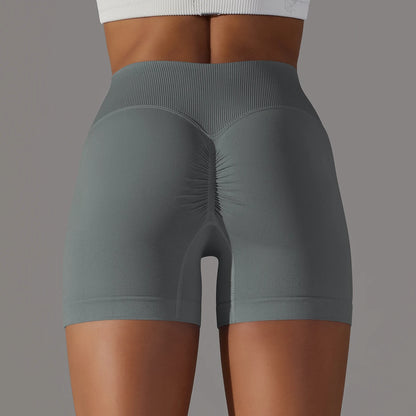 Womens High Waist Gym Running Shorts Seamless Scrunch Butt Fitness Workout
