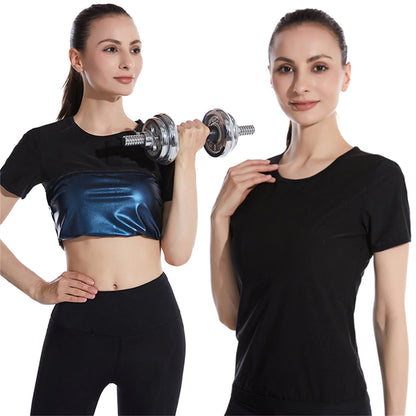 Women Sauna Sweat Workout Top | Weight Loss Shapewear Yoga Gym Shirt