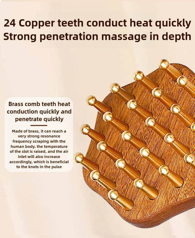 Portable Brass Gua Sha Massage Tool Head Neck Leg Body Meridian Massager Lymphatic Muscle Relief Pain Deep Tissue Massage