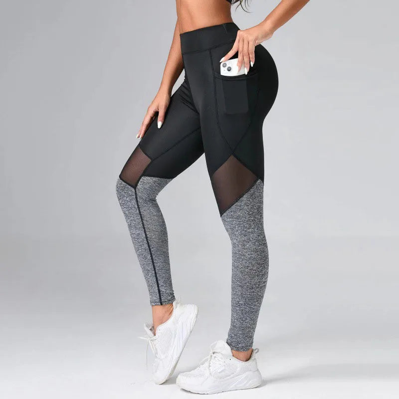 Sculpt & Flow Leggings - Black/Grey Mesh
