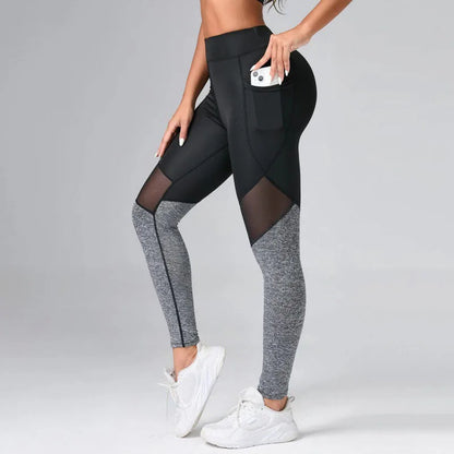 Sculpt & Flow Leggings - Black/Grey Mesh
