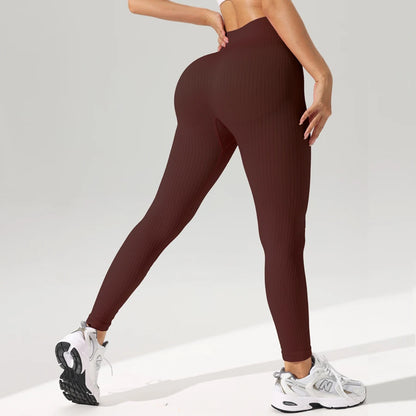 Contour Fit Leggings - Grey Ribbed