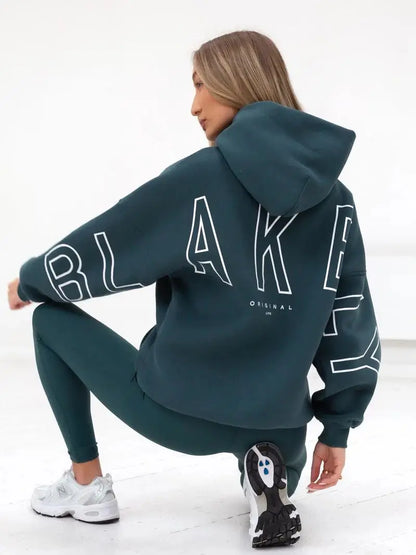 Womans Oversized Hip Hop Hoodie Printed Streetwear Sweatshirt Top
