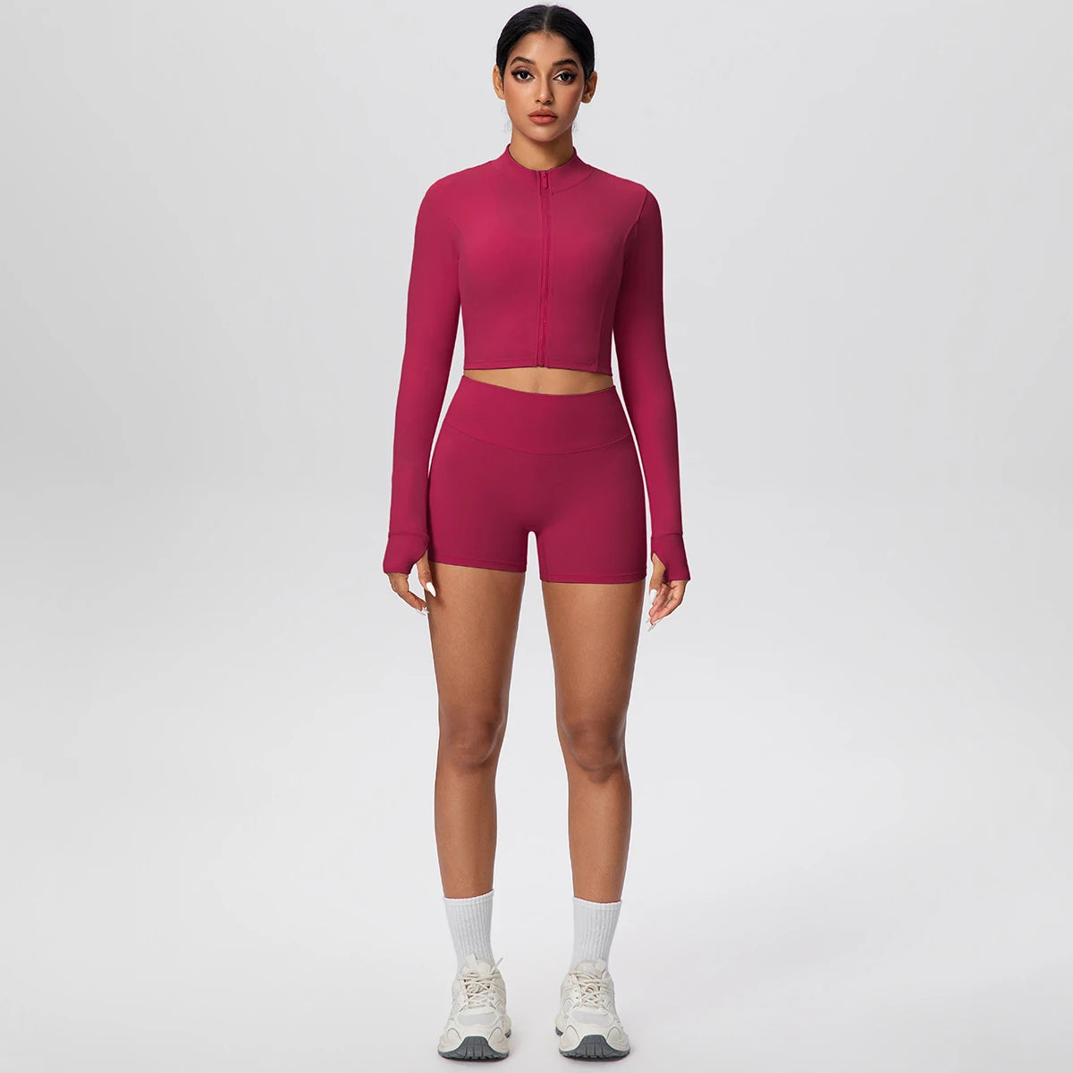 Women Yoga Set Quick Dry | Zipper Top Leggings Set