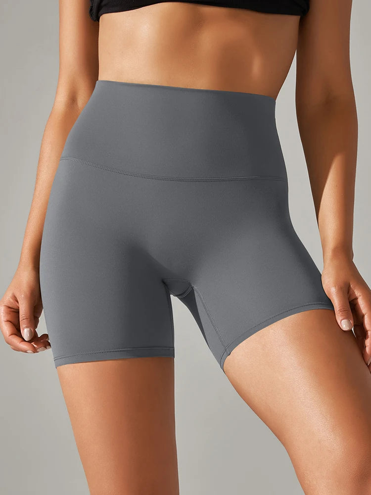 Women High Waist Yoga Shorts Squat Proof Gym Workout Fitness Cycling Shorts