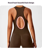 Seamless Peach Booty Bodysuit | V-Back Tummy Control Gym Jumpsuit