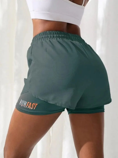 Women’s High Rise Running Shorts – Elastic Waist Workout Shorts